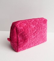 New Look Mid Pink Floral Towelling Wash Bag